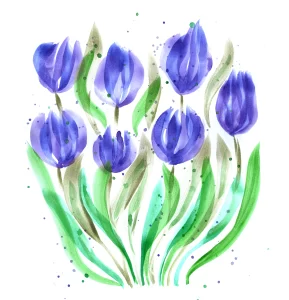 Purple crocus Flowers Reverse Coloring Page